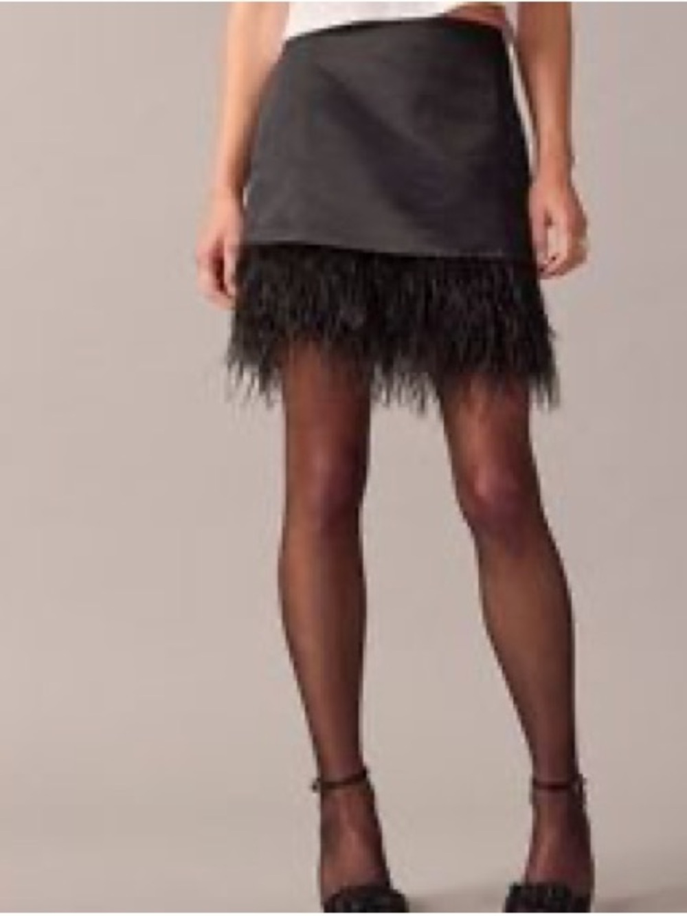 J. Crew Black Feather-Trim Mini Skirt